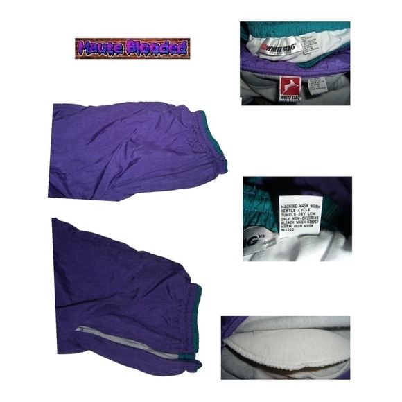 Vintage 80s White Stag Retro Ski Outfit Purple Quilted Hoodie Pants Fair Isle M - Picture 14 of 16